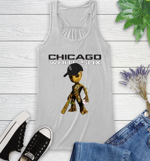 MLB Chicago White Sox Groot Guardians Of The Galaxy Baseball Racerback Tank
