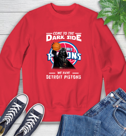 NBA Come To The Dark Side We Have Detroit Pistons Star Wars Darth Vader Basketball Sweatshirt 10