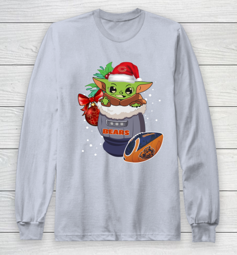 Chicago Bears Christmas Baby Yoda Star Wars Funny Happy NFL Long Sleeve T-Shirt 6