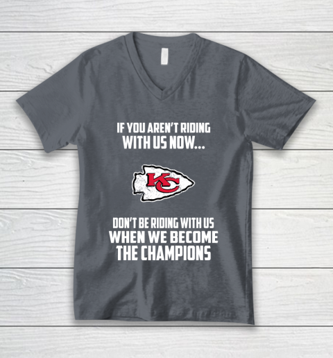 NFL Kansas City Chiefs Football We Become The Champions V-Neck T-Shirt 4