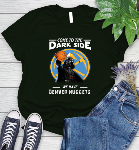 NBA Come To The Dark Side We Have Denver Nuggets Star Wars Darth Vader Basketball Women's T-Shirt 6