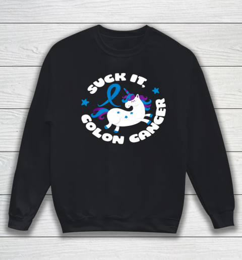 Colon Cancer Shirt Suck It Colon Cancer Funny Unicorn Gift Sweatshirt