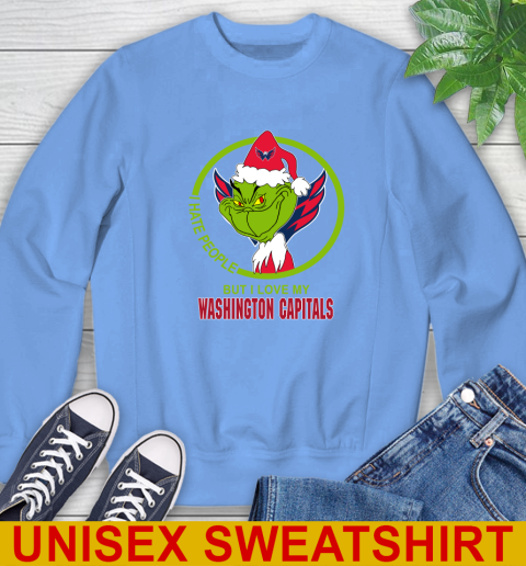 Washington Capitals NHL Christmas Grinch I Hate People But I Love My Favorite Hockey Team Sweatshirt 11