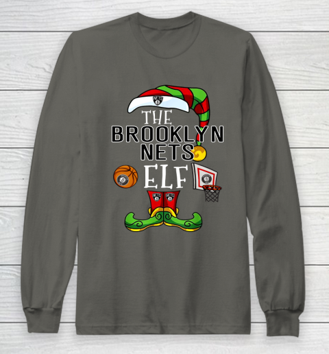 Brooklyn Nets Christmas ELF Funny NBA Long Sleeve T-Shirt 5