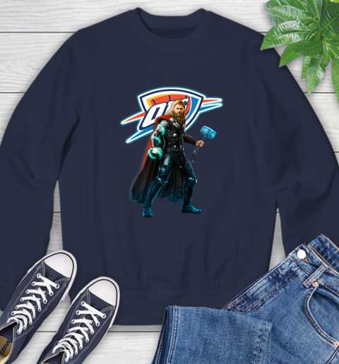 NBA Thor Avengers Endgame Basketball Oklahoma City Thunder Sweatshirt 3