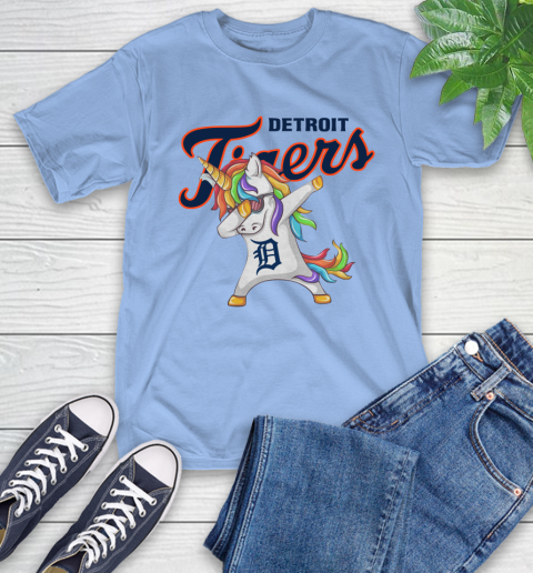 Detroit Tigers MLB Baseball Funny Unicorn Dabbing Sports T-Shirt 23