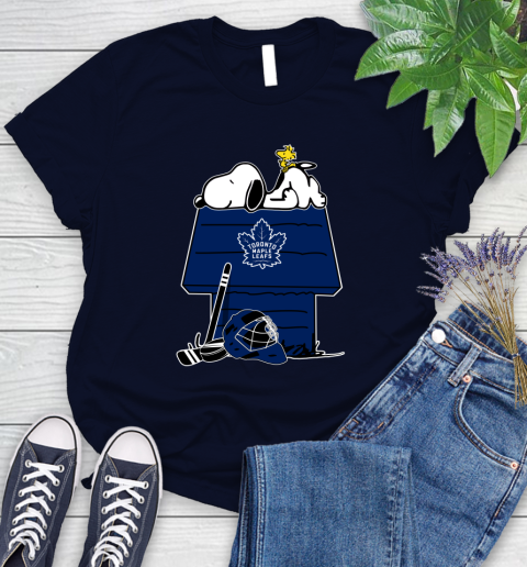 Toronto Maple Leafs NHL Hockey Snoopy Woodstock The Peanuts Movie Women's T-Shirt 3