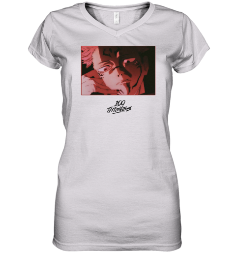 100 Thieves Sukuna Center Women's V-Neck T-Shirt