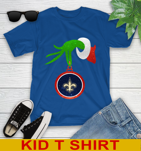 New Orleans Saints Grinch Merry Christmas NFL Football Youth T-Shirt 9