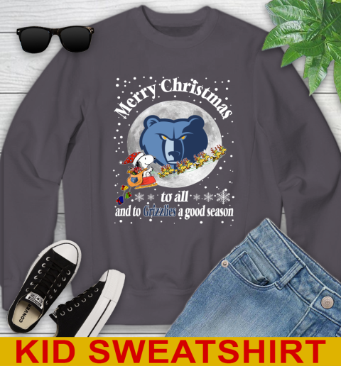Memphis Grizzlies Merry Christmas To All And To Grizzlies A Good Season NBA Basketball Sports Youth Sweatshirt 5