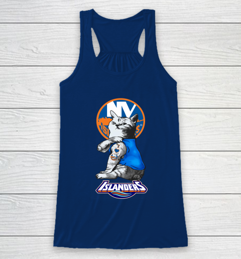 NHL My Cat Loves New York Islanders Hockey Racerback Tank 6