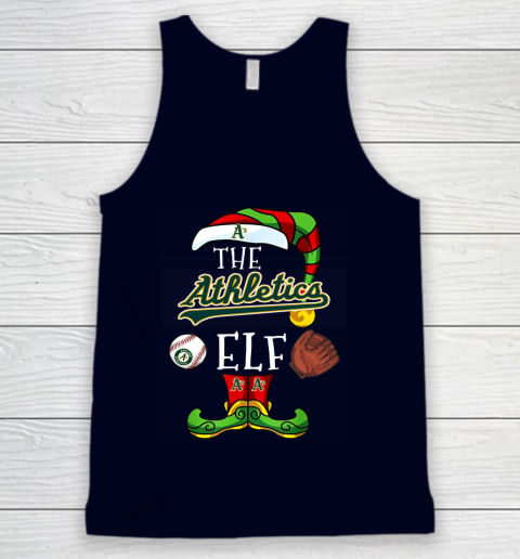 Oakland Athletics Christmas ELF Funny MLB Tank Top - Image 3