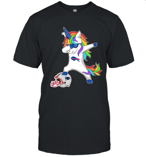 Football Dabbing Unicorn Steps On Helmet Buffalo Bills Unisex Jersey Tee