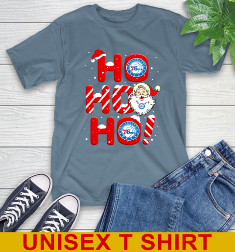 Philadelphia 76ers NBA Basketball Ho Ho Ho Santa Claus Merry Christmas Shirt T-Shirt 8