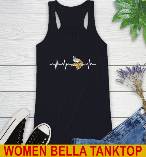 Minnesota Vikings NFL Football Heart Beat Shirt Racerback Tank 8