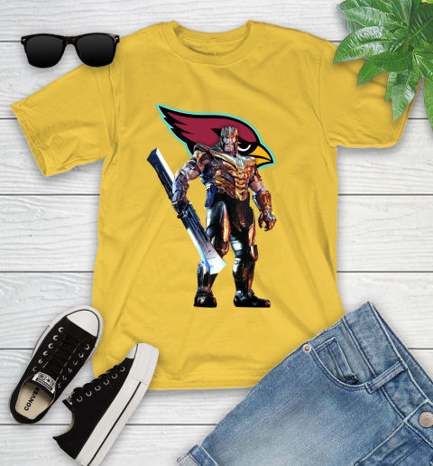 NFL Thanos Gauntlet Avengers Endgame Football Arizona Cardinals Youth T-Shirt 8