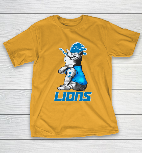 NFL Football My Cat Loves Detroit Lions T-Shirt 2