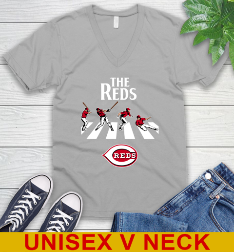 MLB Baseball Cincinnati Reds The Beatles Rock Band Shirt V-Neck T-Shirt 3