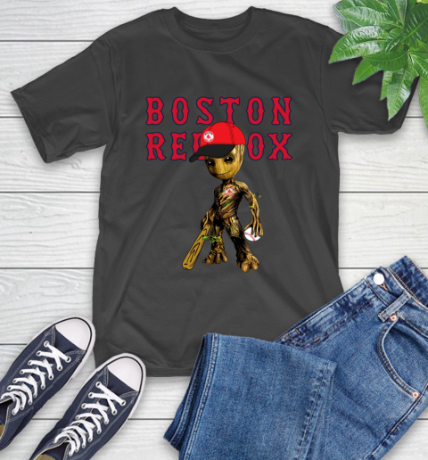 MLB Boston Red Sox Groot Guardians Of The Galaxy Baseball T-Shirt 2