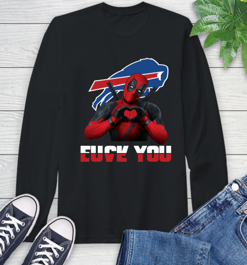NHL Buffalo Bills Deadpool Love You Fuck You Football Sports Long Sleeve T-Shirt