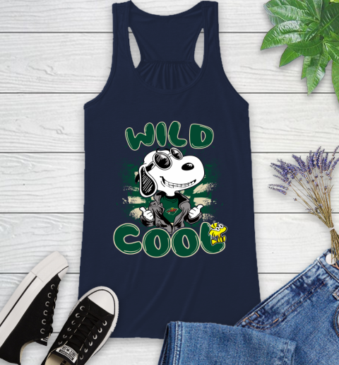 NHL Hockey Minnesota Wild Cool Snoopy Shirt Racerback Tank 8