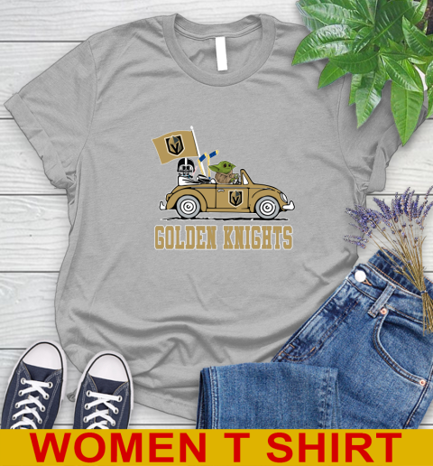 NHL Hockey Vegas Golden Knights Darth Vader Baby Yoda Driving Star Wars Shirt Women's T-Shirt 5