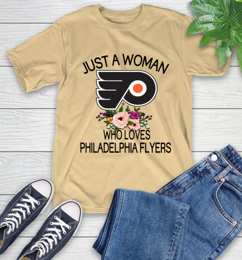 NHL Just A Woman Who Loves Philadelphia Flyers Hockey Sports T-Shirt 6