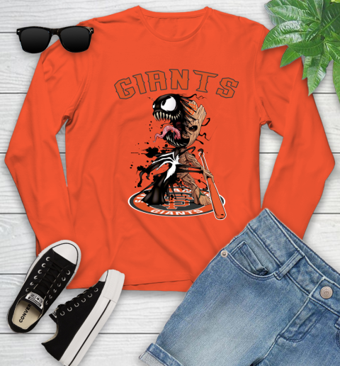 MLB San Francisco Giants Baseball Venom Groot Guardians Of The Galaxy Youth Long Sleeve 4