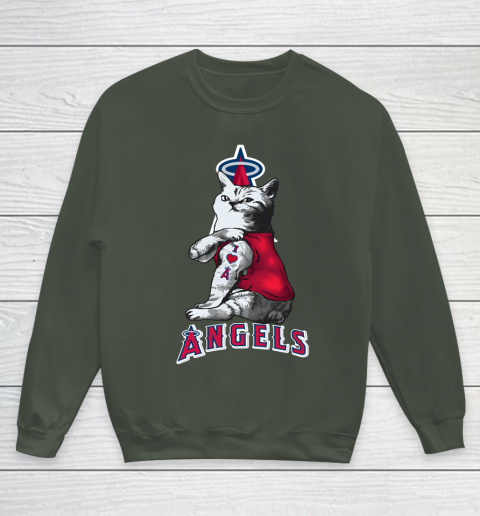 MLB Baseball My Cat Loves Los Angeles Angels Youth Sweatshirt 8