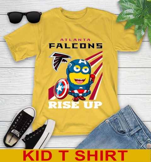 NFL Football Atlanta Falcons Captain America Marvel Avengers Minion Shirt Youth T-Shirt 9