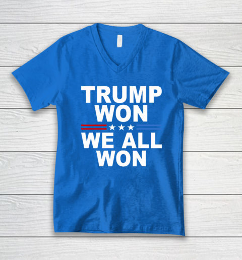 Trump Won  We All Won 2024 USA Flag V-Neck T-Shirt 4