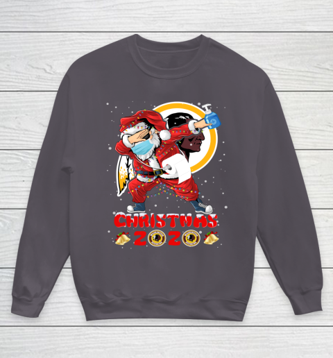 Washington Redskins Funny Santa Claus Dabbing Christmas 2020 NFL Youth Sweatshirt 5