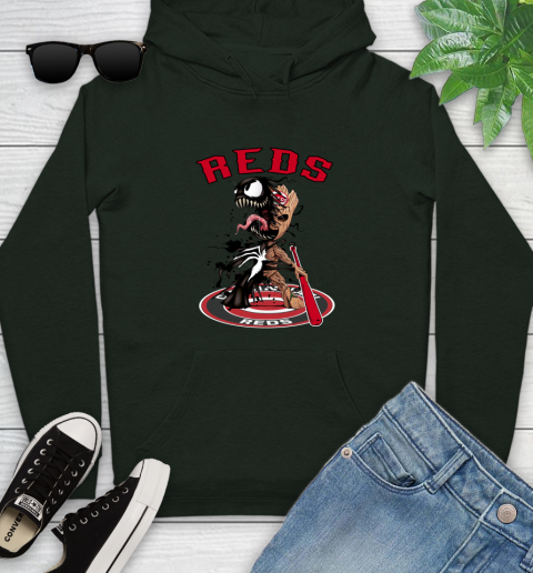 MLB Cincinnati Reds Baseball Venom Groot Guardians Of The Galaxy Youth Hoodie 13