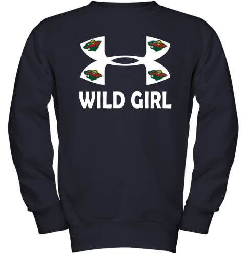 NHL Minnesota Wild Girl Under Armour Hockey Sports 05jGKLPqUY0 youth sweatshirt 47 95 151514 front navy