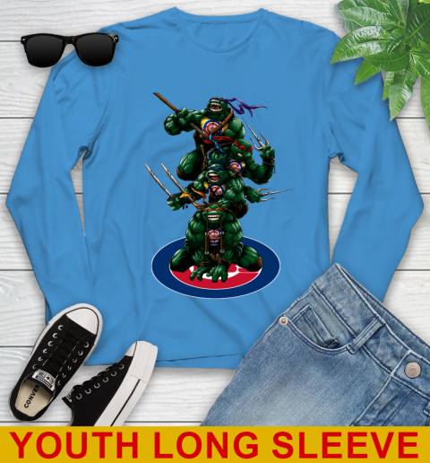 MLB Baseball Chicago Cubs Teenage Mutant Ninja Turtles Shirt Youth Long Sleeve 8