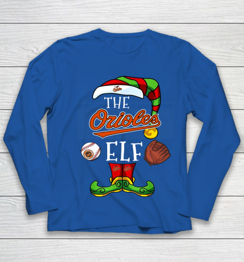 Baltimore Orioles Christmas ELF Funny MLB Youth Long Sleeve 7
