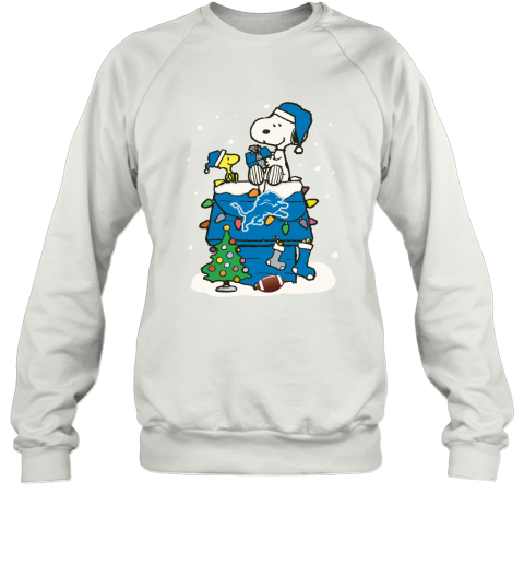 A Happy Christmas With Detroit Lions Snoopy Sweatshirt
