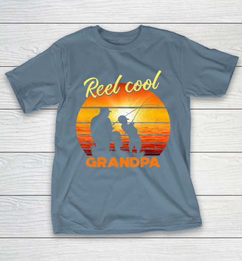 GrandFather gift shirt Vintage Fishing Reel Cool Grandpa Gift Fathers Mothers T Shirt T-Shirt 16