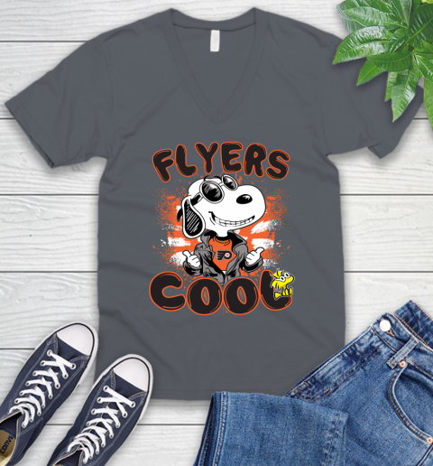 NHL Hockey Philadelphia Flyers Cool Snoopy Shirt V-Neck T-Shirt - Image 5