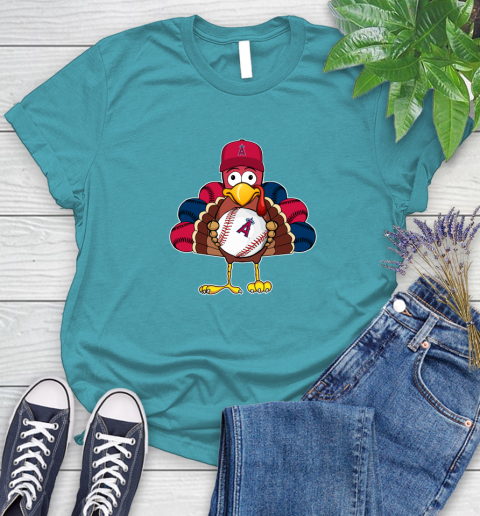 Los Angeles Angels Turkey thanksgiving Women's T-Shirt 12