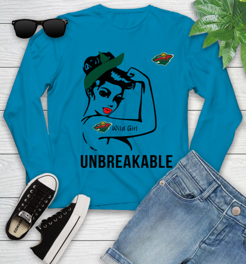 NHL Minnesota Wild Girl Unbreakable Hockey Sports Youth Long Sleeve 5