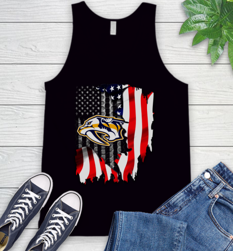 Nashville Predators NHL Hockey American Flag Tank Top