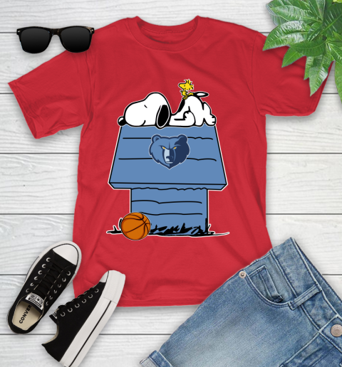 Memphis Grizzlies NBA Basketball Snoopy Woodstock The Peanuts Movie Youth T-Shirt 10