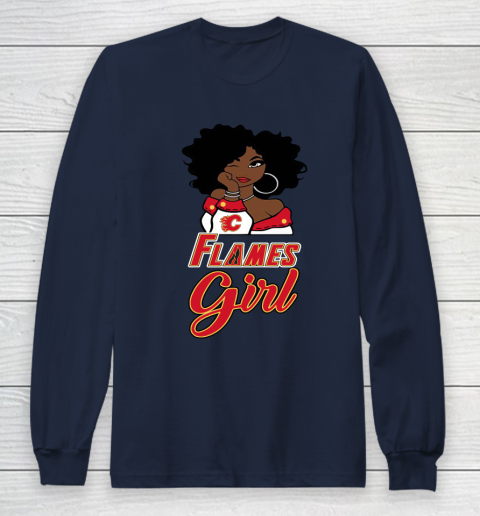 Calgary Flames Girl NHL Long Sleeve T-Shirt 4