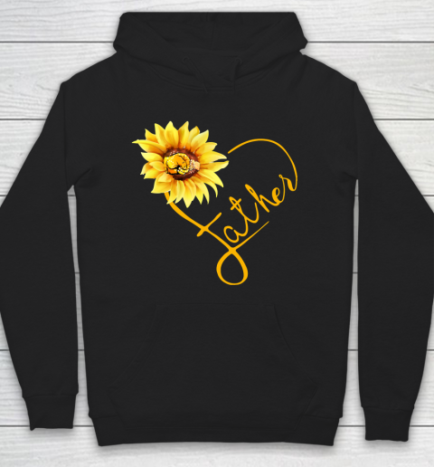 Father's Day Funny Gift Ideas Apparel  Father Sunflower Heart Symbol Matching Family T Shirt Hoodie