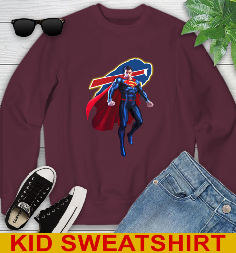 NFL Superman DC Sports Football Buffalo Bills Youth Sweatshirt 5