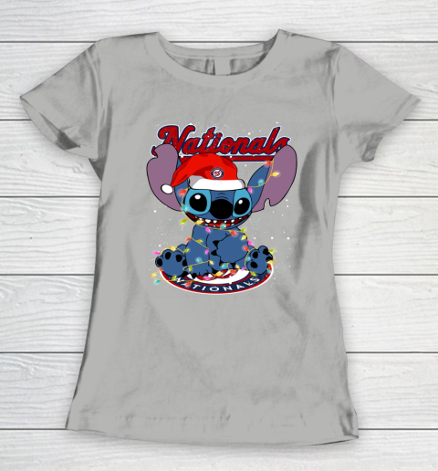 Washington Nationals MLB noel stitch Baseball Christmas Women's T-Shirt 8