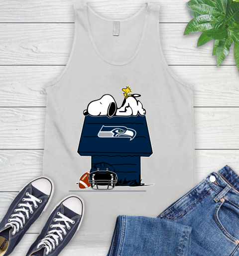 Seattle Seahawks NFL Football Snoopy Woodstock The Peanuts Movie Tank Top