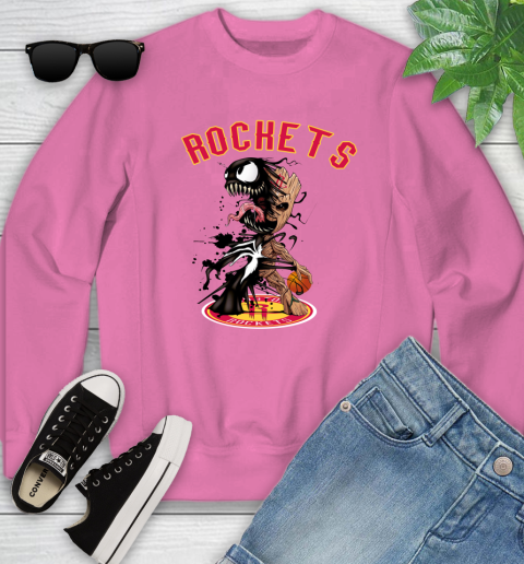 NBA Houston Rockets Basketball Venom Groot Guardians Of The Galaxy Youth Sweatshirt 7