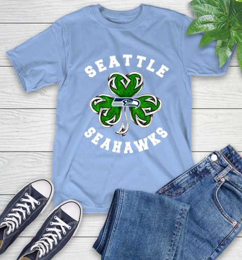 NFL Seattle Seahawks Three Leaf Clover St Patrick's Day Football Sports T-Shirt - Image 13